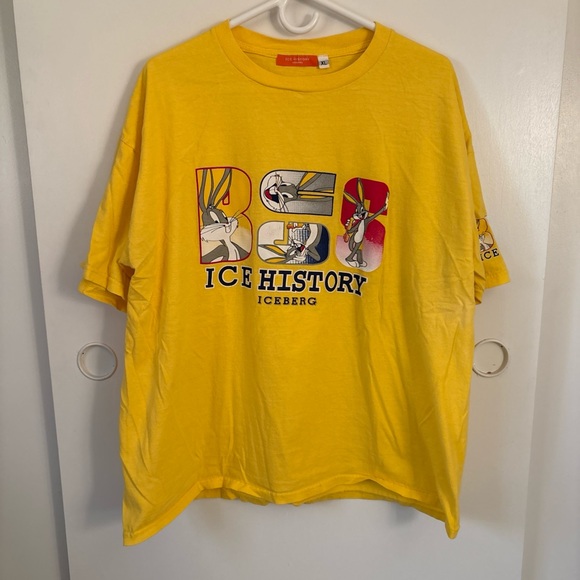 Vintage Looney Tunes BUGS Iceberg Yellow Graphic Tee - Picture 1 of 8